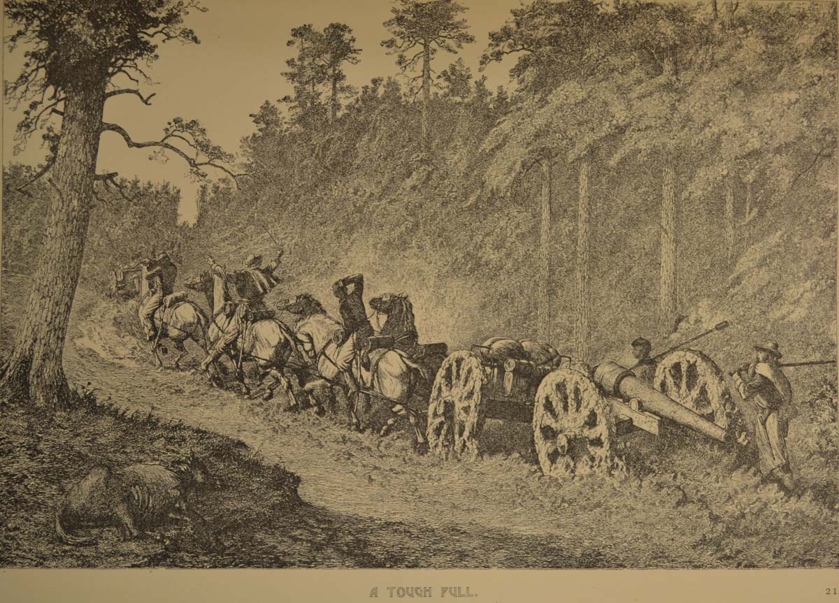 Illustration of marching during the Civil War