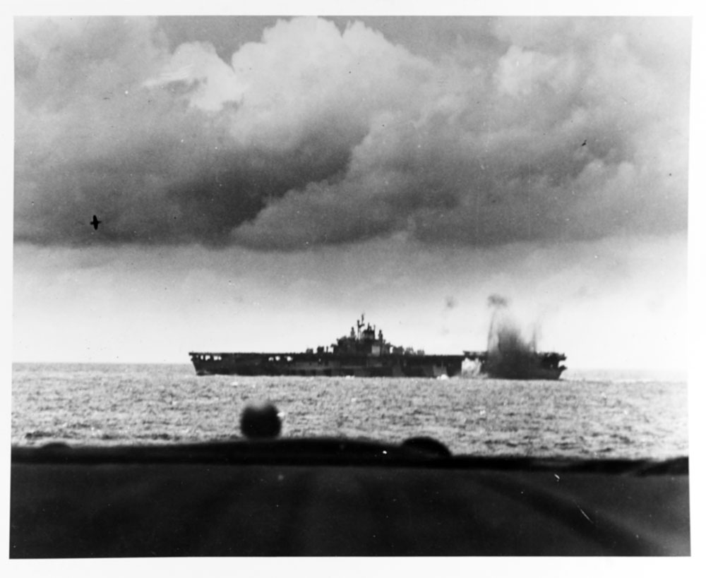 USS Bunker Hill during the Battle of the Philippine Sea on June 19, 1944.