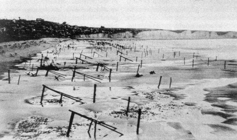 German beach obstacles designed to stop the Allies