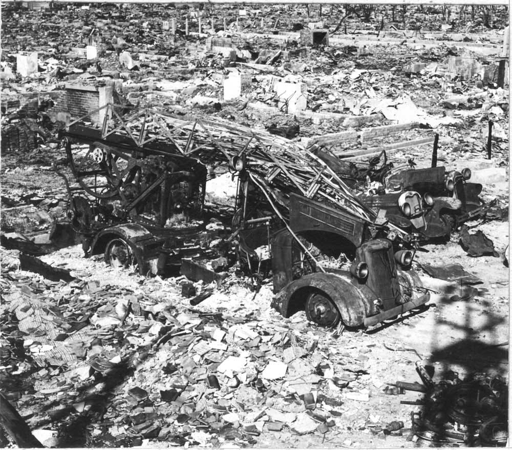 Hiroshima, Japan after the atomic bomb was dropped.