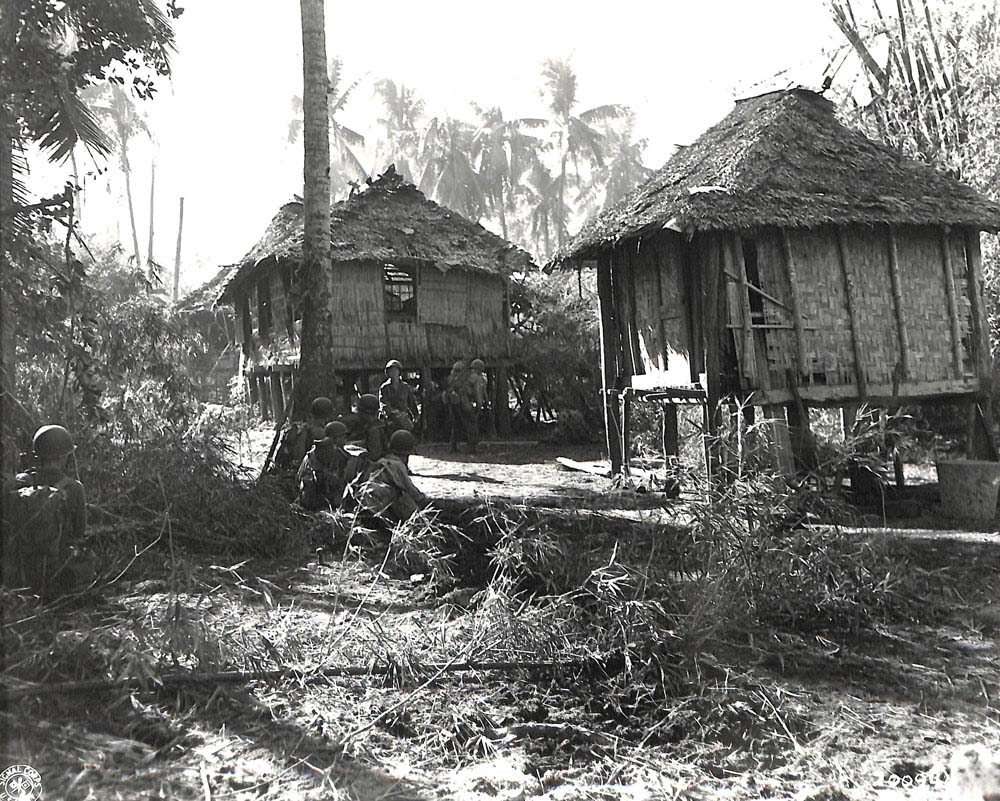 Resting soldiers on Luzon, Philippines.