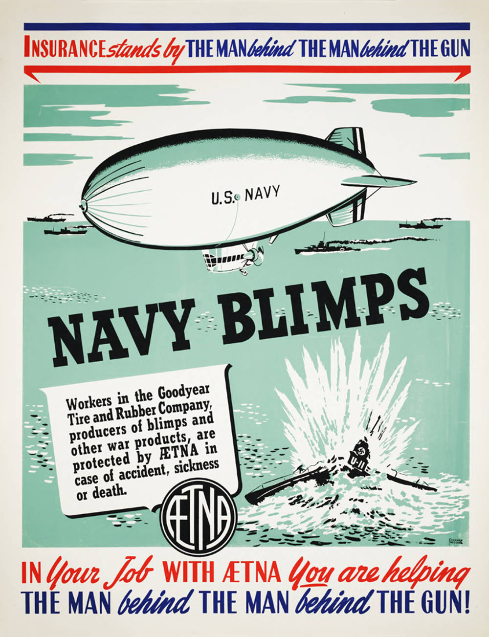 Military Poster / Print Navy Blimps Insurance