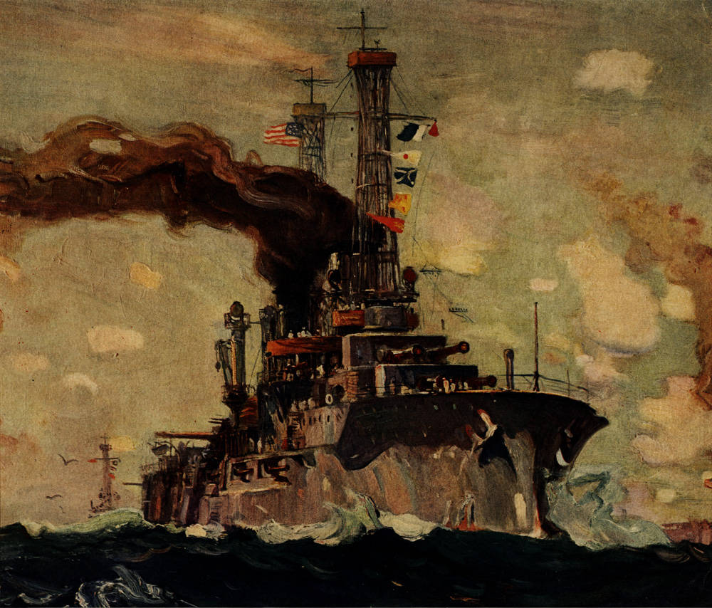Print of Battleships.