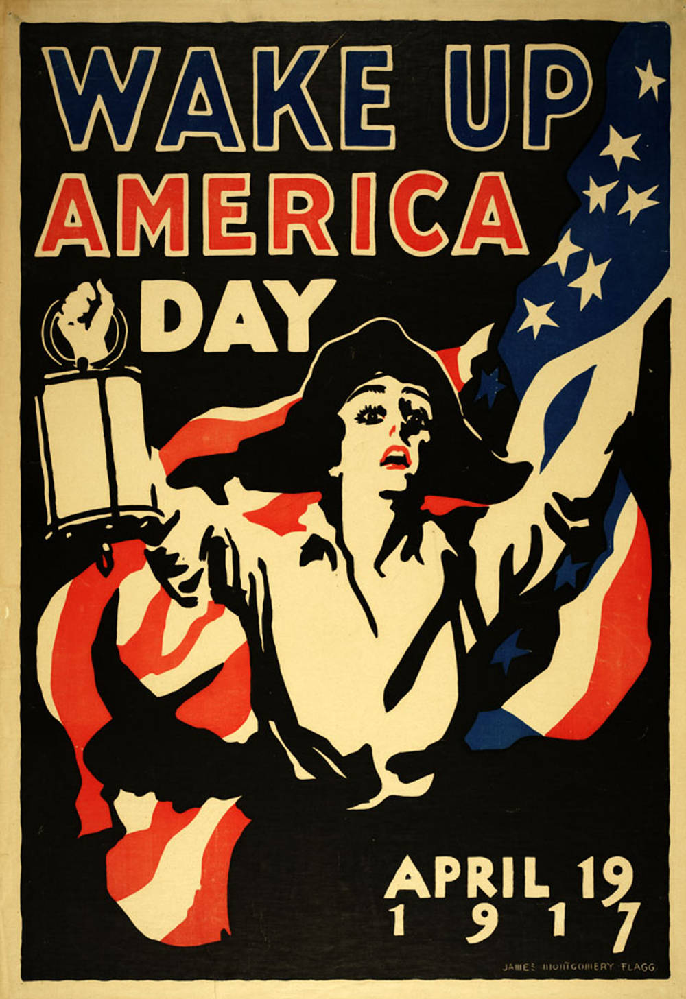 Created by the Mayor’s Committee for National Defense of New York City, Wake Up America Day was designed to encourage enlistment in the military for World War I.