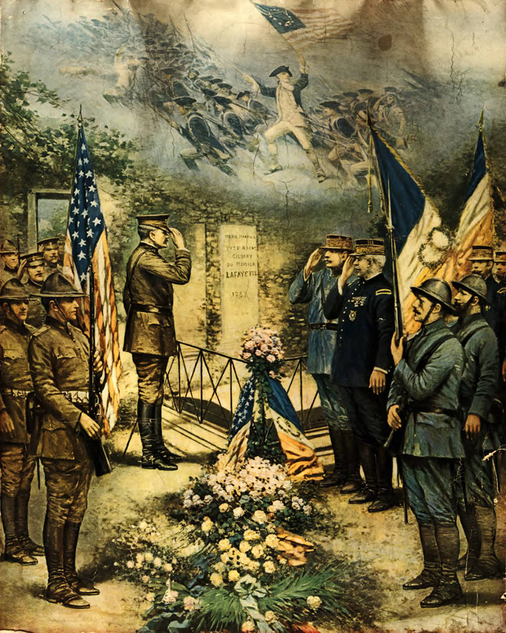 Standing in front of the tomb, Colonel Charles Stanton famously declared, “Lafayette, we are here!”
