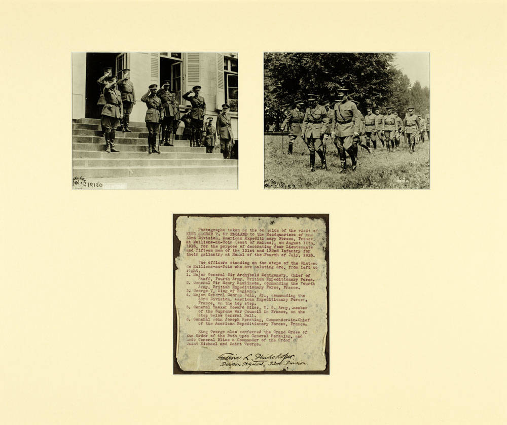 Collage of King George V and the 33rd Division.