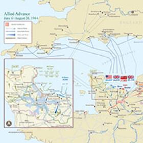 Airborne Assault Map for D-Day, D-Day +75