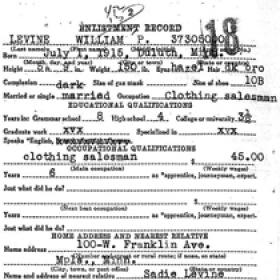 Levine Enlistment Record
