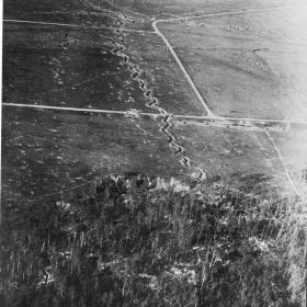 Aerial view of a trench system. 