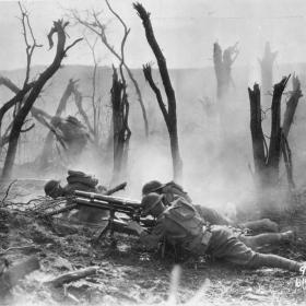 Gun crew with a 37mm gun in the Argonne Forest. 