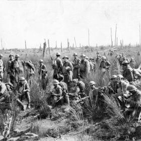 Soldiers taking a break in the Argonne Forest.