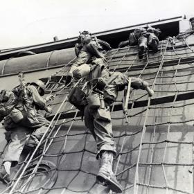 The 21st Infantry Regiment preparing to assault the island of Leyte.