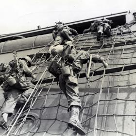 The 21st Infantry Regiment preparing to assault the island of Leyte.