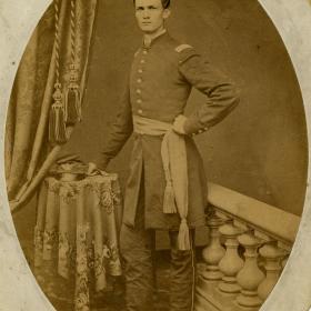 First known formal photograph of Erasmus Corwin Gilbreath in uniform.