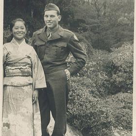 Jack V. Sewell and Toshiko in 1945.