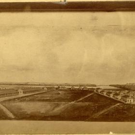 Aerial view of Fort Buford, Dakota Territory.