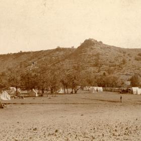 Photograph of a camp in Arizona Territory.