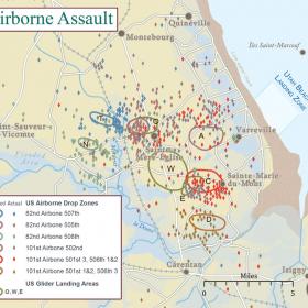 This map highlights how chaotic the airborne assault was for the American paratroopers once anti-aircraft fire began.