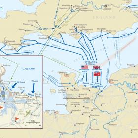 Map of the Allied D-Day plan.