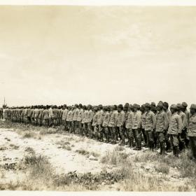 Japanese naval forces wait to surrender. 