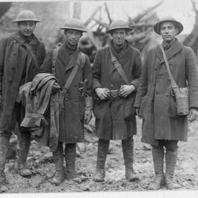 Messengers delivering cease fire message on November 11, 1918. 
