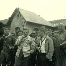 A group of survivors of Buchenwald concentration camp.