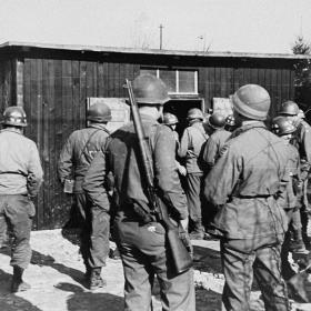 American soldiers inspecting Ohrdruf concentration camp