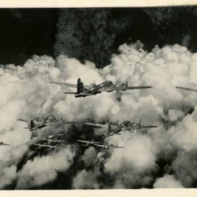 B-29 bombers in flight