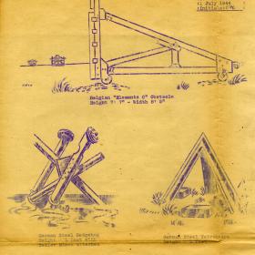 Drawings of German beach obstacles 