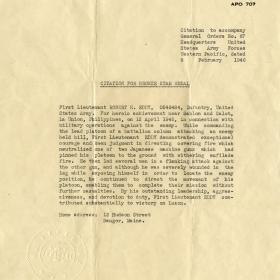 Robert Eddy's Bronze Star Medal Citation