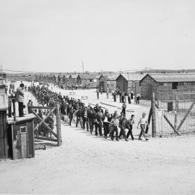 Prisoners finally leaving Dachau 