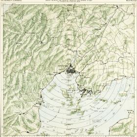 Map of Hiroshima area in Japan, for dropping the atomic bomb. 