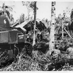 The Iron Cavalry driving forward on Leyte.