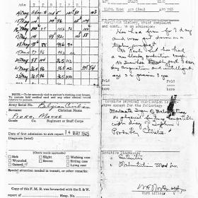 Army medical record for Maurice Pioro 
