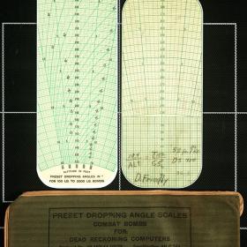 Angle scales used to determine distance and angle to release bombs. 