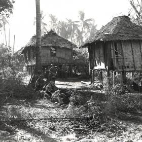 Resting soldiers on Luzon, Philippines.