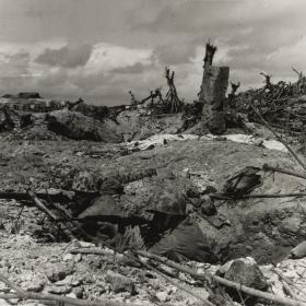 U.S. troops in tunnels for cover from Japanese attack.