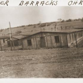 Prisoner barracks at Ohrdruf concentration camp.