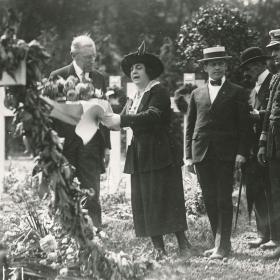 President Woodrow Wilson Decorating graves at Suresnes American Cemetery