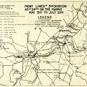 Map of the front lines of the 3rd Division ca. 1918.