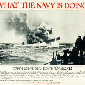 Destroyers and submarine chasers would drop depth bombs in an attempt to sink submerged submarines.