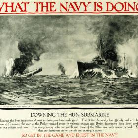 Downing the Hun Submarine poster.