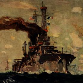 Print of Battleships.