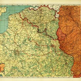 A complete war map of Western Europe by Russell J. Walrath in 1917.